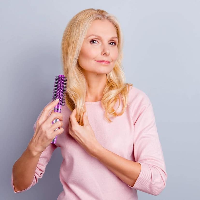 Hair Brush Set, 3 Pieces, Pink Plastic Bristles, Oval and Round Shapes view 4