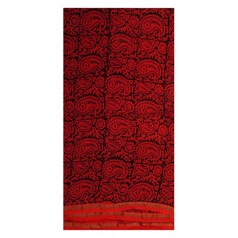 HANDLOOM CHANDERI 03 PCS BAGH PRINTED SUIT (SKU - 1RBS01260221 Suit 104) view 4