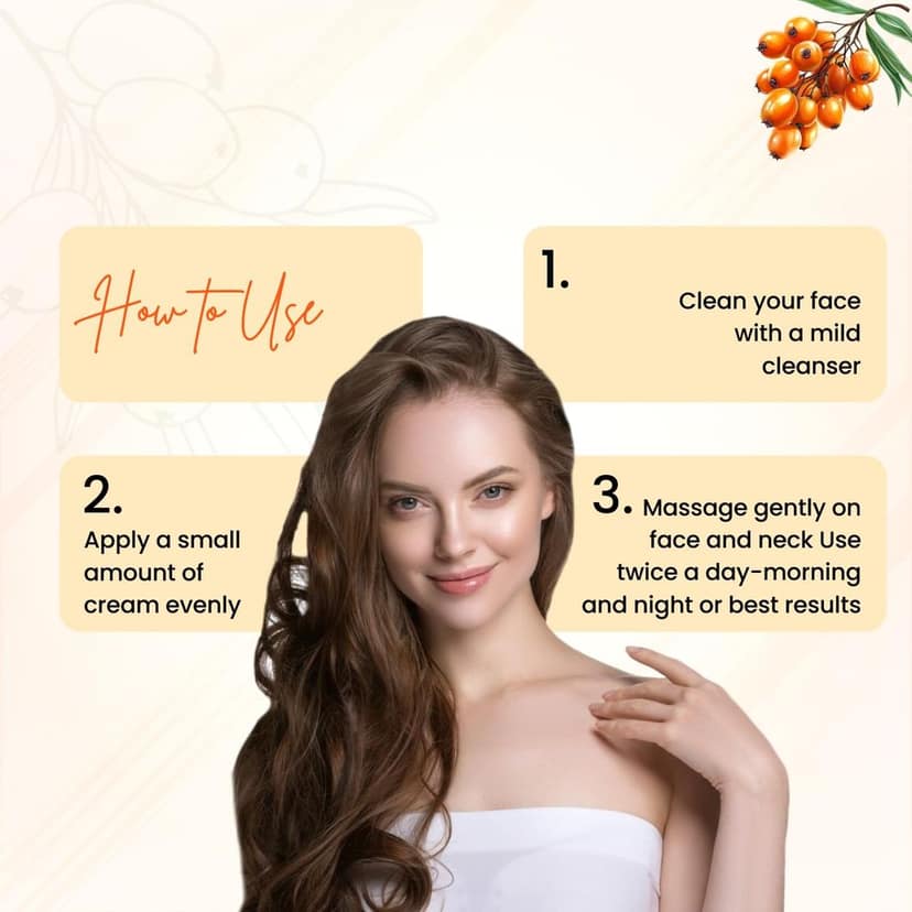 Biosash Vitamin C Face Cream 50g | Skin Brightening & Hydrating Moisturizer with Sea Buckthorn Oil, Vitamin E & Natural Extracts | Nourishing, Anti-Aging Facial Cream for Radiant, Healthy-Looking Skin view 4