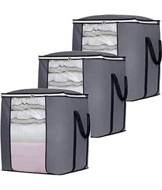 Double R Bags - Grey Fabric Storage Bag & Trunk Pack of 2