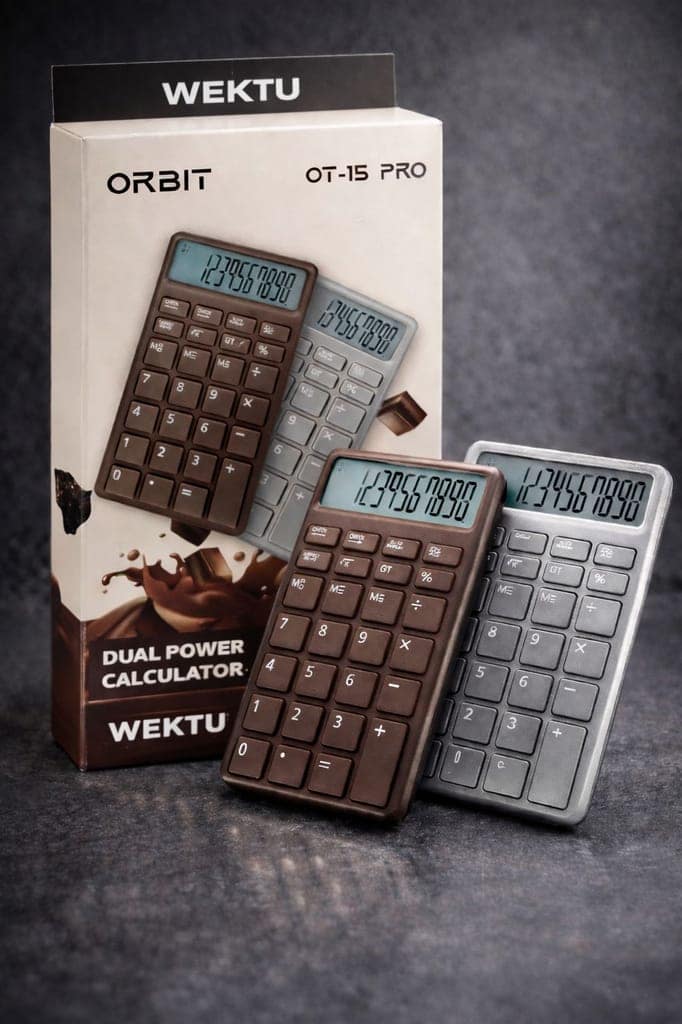 WEKTU Premium Dual Power Calculator with Large Display – Office & Study Essential