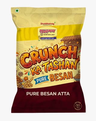 Crunch Ka Tashan|Pure Besan-500gms| Shuddhamay Besan Atta | Perfect Monsoon Fit