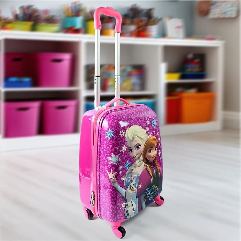Kids Travel Suitcase with 4 Wheels (2 Pcs Set / 1 Big & 1 Small Shoulder Bag / Mix Design & Color) view 4