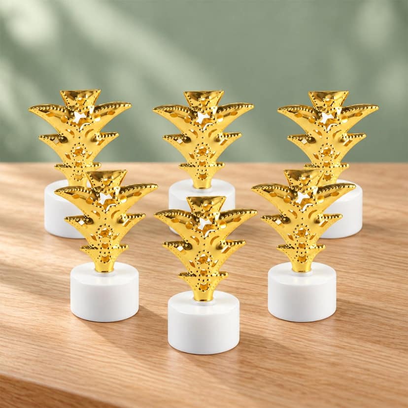 Golden Tree Flameless LED Tealight Candles for Festive Home Decor (6 Pc Set) view 3