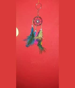 new lucky Feather Multicolour Dream Catcher - Pack of 1 ( 10 X 3 cms )