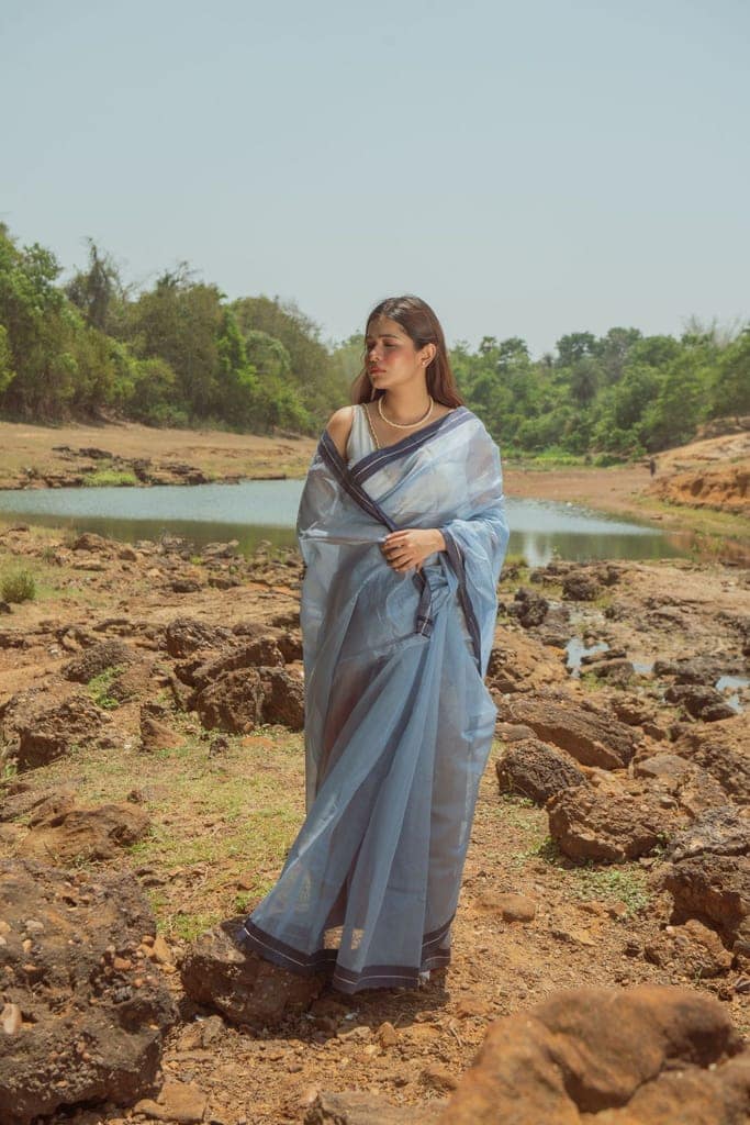 Utsav silk cotton saree - Akash view 5