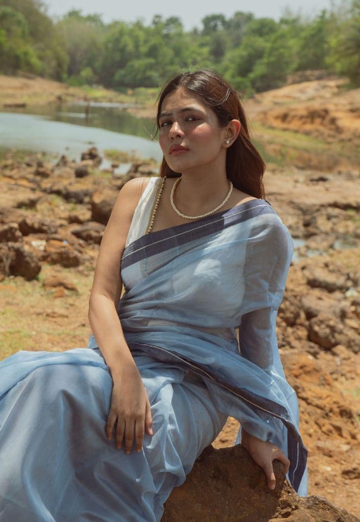 Utsav silk cotton saree - Akash view 6