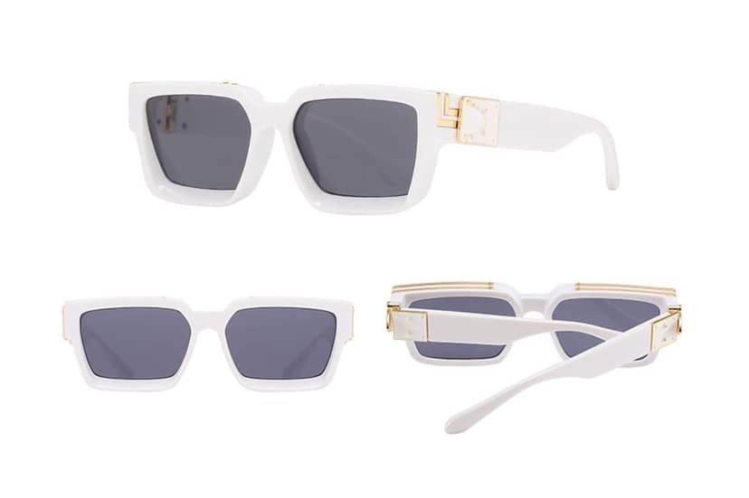 4Flaunt Monster Series Retro Trend Model Shades Thick Rectangle Luxury Square Sunglasses With UV 400 Protection For Men And Women (White) view 5