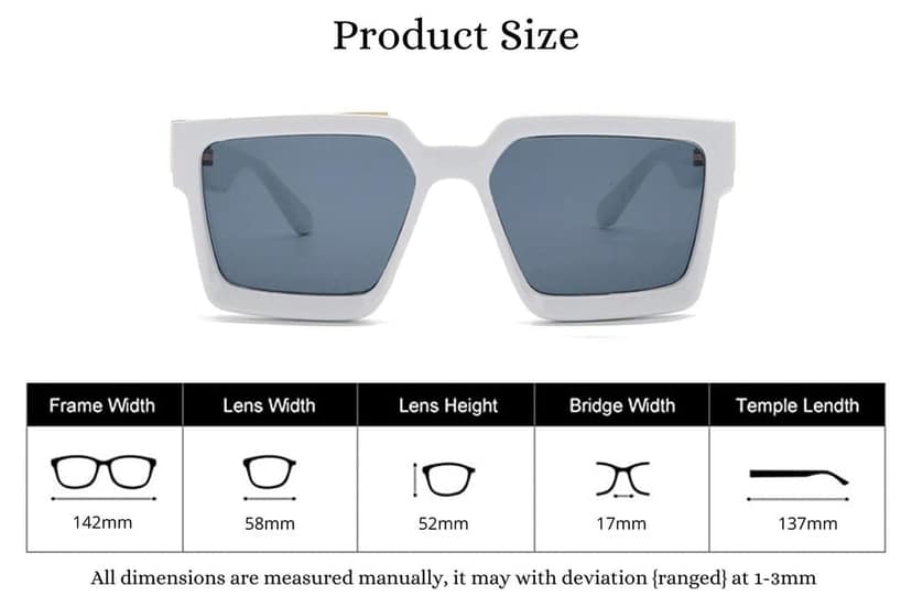 4Flaunt Monster Series Retro Trend Model Shades Thick Rectangle Luxury Square Sunglasses With UV 400 Protection For Men And Women (White) view 6