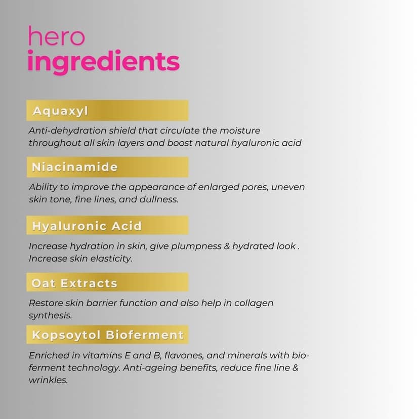 Creamy Hydra Moisturizer with Aquaxyl for 24-hour Skin Hydration, Reduces Fine Lines and Wrinkles with Bio-fermented Kopsoyatol, Niacinamide, and Hyaluronic Acid - 50ml view 3