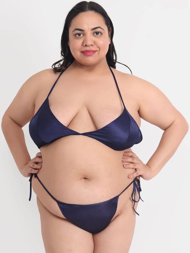 Plus Size Sexy Navy Honeymoon Bridal Bikini Set 11N view 2