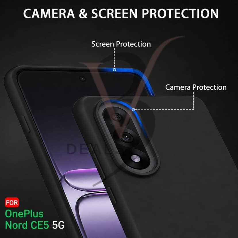 V3Deals Premium Silicon Mobile Cover Compatible for OnePlus Nord CE5 5G | Camera Bump Protection, Shockproof Soft Flexible Back Case | Matte Finish view 6
