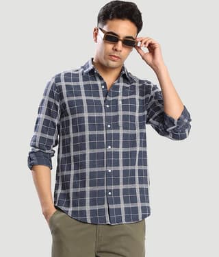 Bene Kleed 100% Cotton Regular Fit Checks Full Sleeves Men's Casual Shirt - Blue ( Pack of 1 )