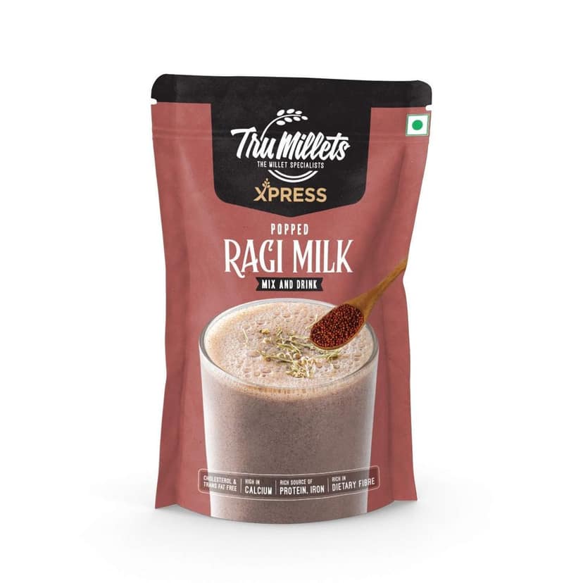 Trumillets Instant Healthy Millet Drink Mix for Popped Ragi Milk | Nutrition for Adults (both Men and Women) Health,Strength and energy | No Preservatives | Gluten Free (Each 200gm Pack of 2) view 2