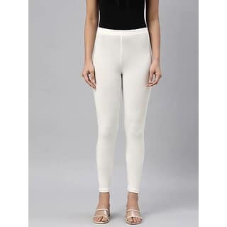SHE PURE LUXURY WEAR Ankle Length Ethnic Wear Legging (White, Solid) view 2