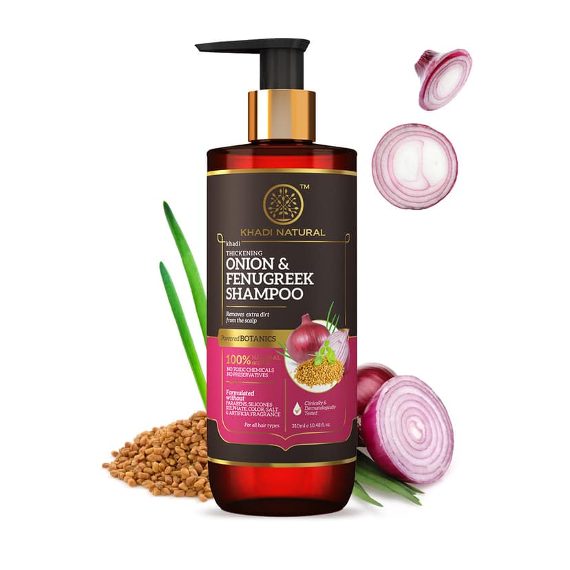 Khadi Natural Onion & Fenugreek Hair Cleanser- Paraben Free - 310ml