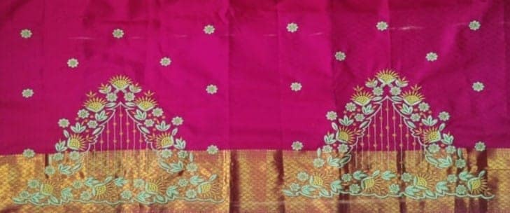 Pink silk Embroidery Blouse With Floral Motifs view 2