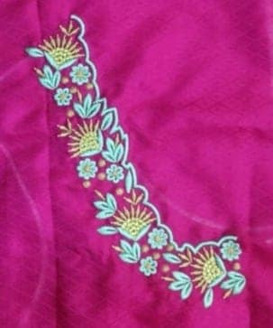 Pink silk Embroidery Blouse With Floral Motifs view 3