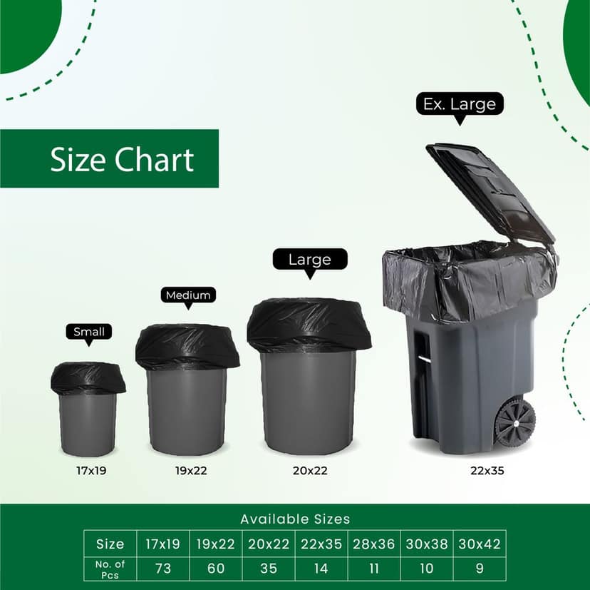 Biodegradable and Compostable Garbage Bags|19x22 (60pieces)|(capacity-3kg) view 2