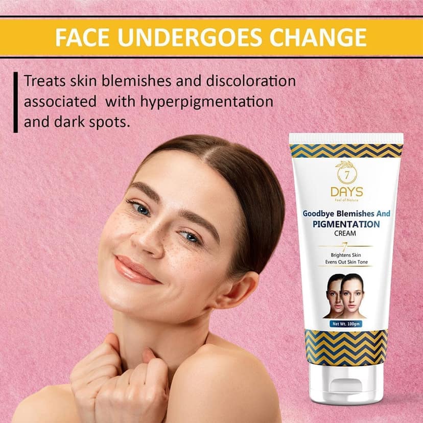 7 Days pigmentation Cream for Acne Scar Removal Pigmentation, Dark Spots & face Glowing (100 g) view 7