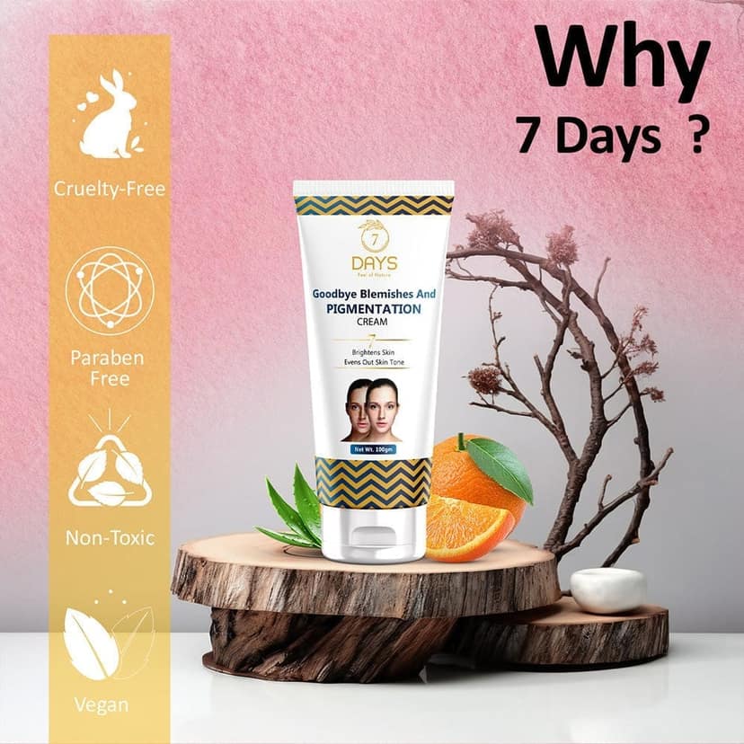 7 Days pigmentation Cream for Acne Scar Removal Pigmentation, Dark Spots & face Glowing (100 g) view 8