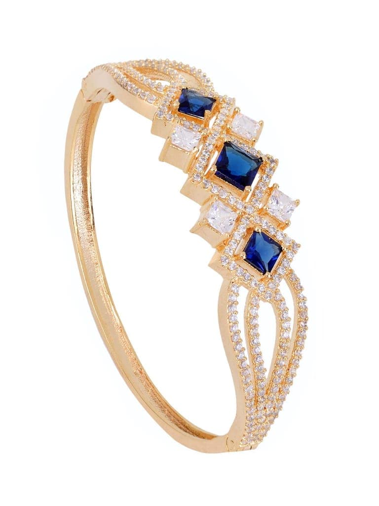 Gold plated Blue AD studded handcrafted stylish Bracelet for Women & Girls view 2