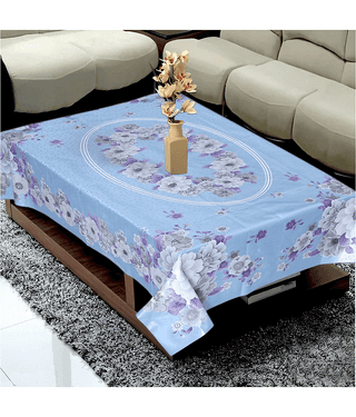 Crosmo Printed PVC 4 Seater Rectangle Table Cover ( 154 x 102 ) cm Pack of 1 Blue