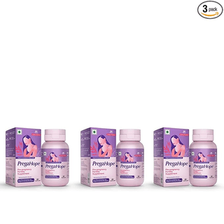 PregaHope Pre-pregnancy Fertility Supplement with Iron Folic Acid & Moringa | 30 Tab x Pack of 3