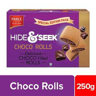Parle Platina Hide & Seek Choco Rolls, 250 G