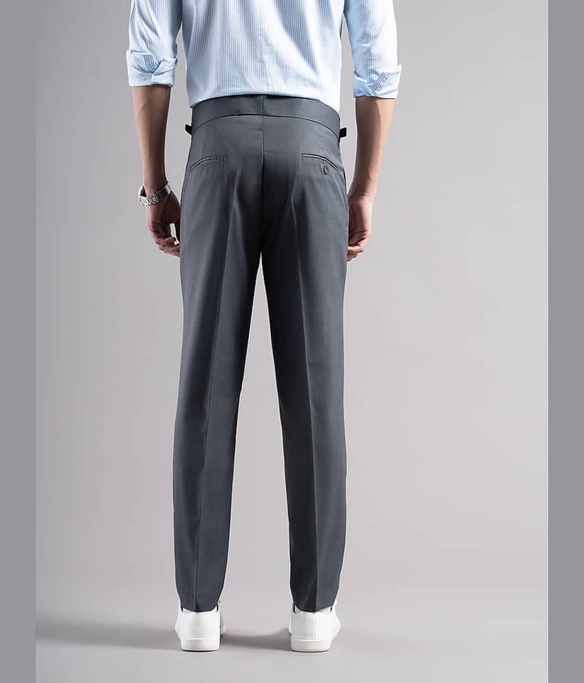 Paul Street Slim Men's Formal Trouser - Silver ( Pack of 1 ) view 2