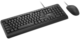 Lenovo 160 Keyboard & Mouse Wired Combo | Waterproof Exoskeleton | Splash Proof Keys | 1600 DPI Full Size Mouse | Non-Slip Scroll Wheel | Adjustable Keyboard Stand | 3 Yr Warranty