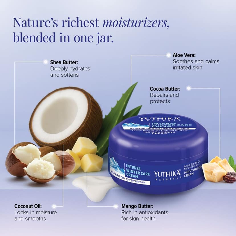 Yuthika Intense Winter Care Cream 25ml, Non Greasy Daily Moisturizing Cream for Dry to Very Dry Skin, Face Moisturizer view 5
