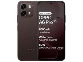 Oppo A6 Pro 5G Smartphone, 8GB RAM, 128GB Storage, Elegant Design - Cappuccino Brown