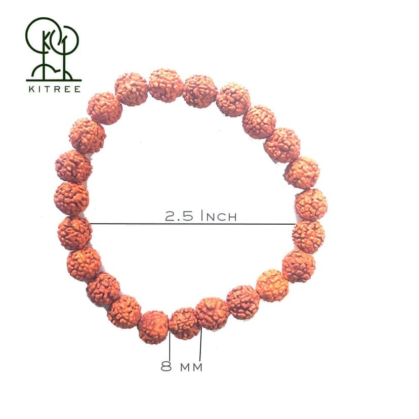 KITREE RUDRAKSHA BRACELET 8MM ROUND FOR UNISEX (BROWN COLOR) view 2