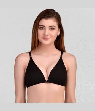 Zourt Cotton Non Padded Women's Minimizer Bra ( Black )