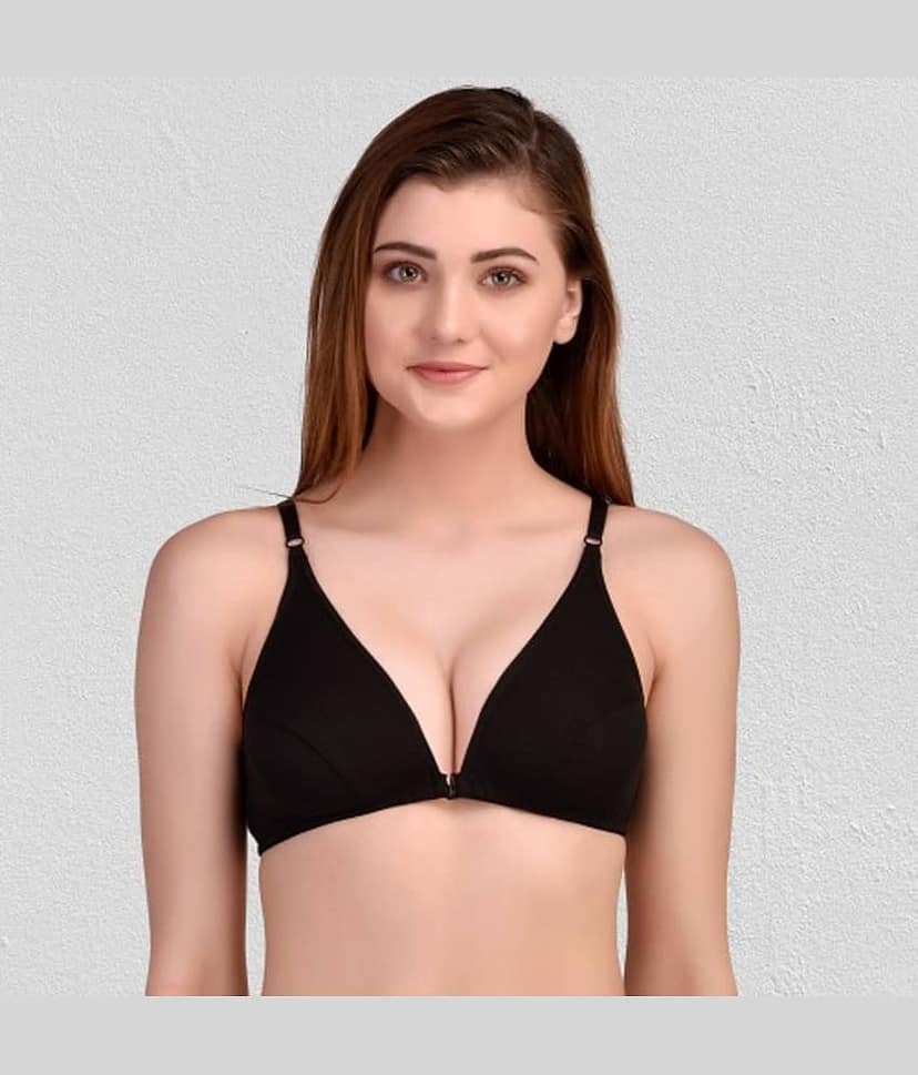 Zourt Cotton Non Padded Women's Minimizer Bra ( Black )
