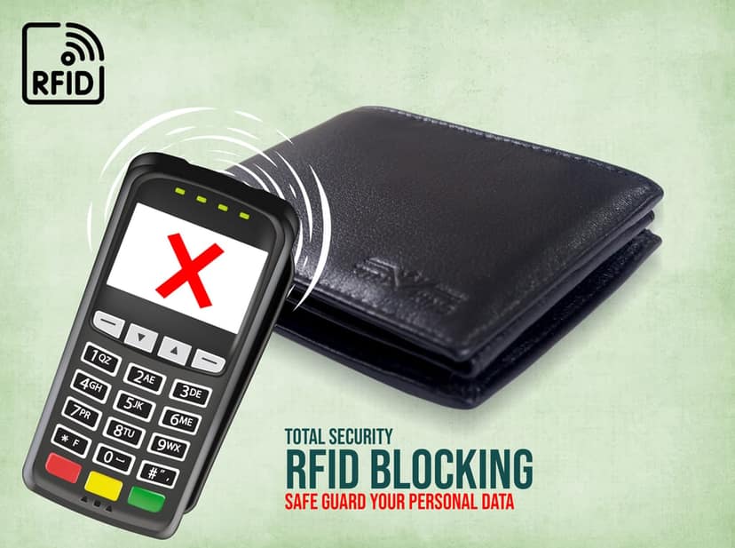 Vital King Men Trendy Black Genuine Leather RFID Wallet (13 Card Slots) view 7