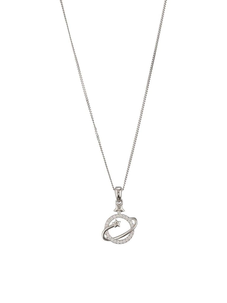 925 Sterling Silver CZ Studded Delicate Orbital Star Pendant necklace & Chain view 5