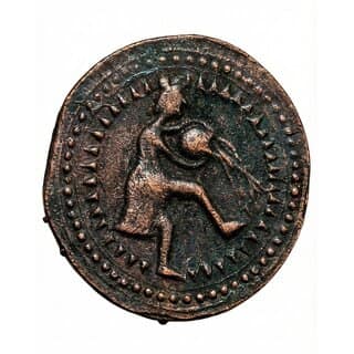 Ancient Aquarius/Kumbha Rashi Zodiac - india Old and Rare Copper Coin