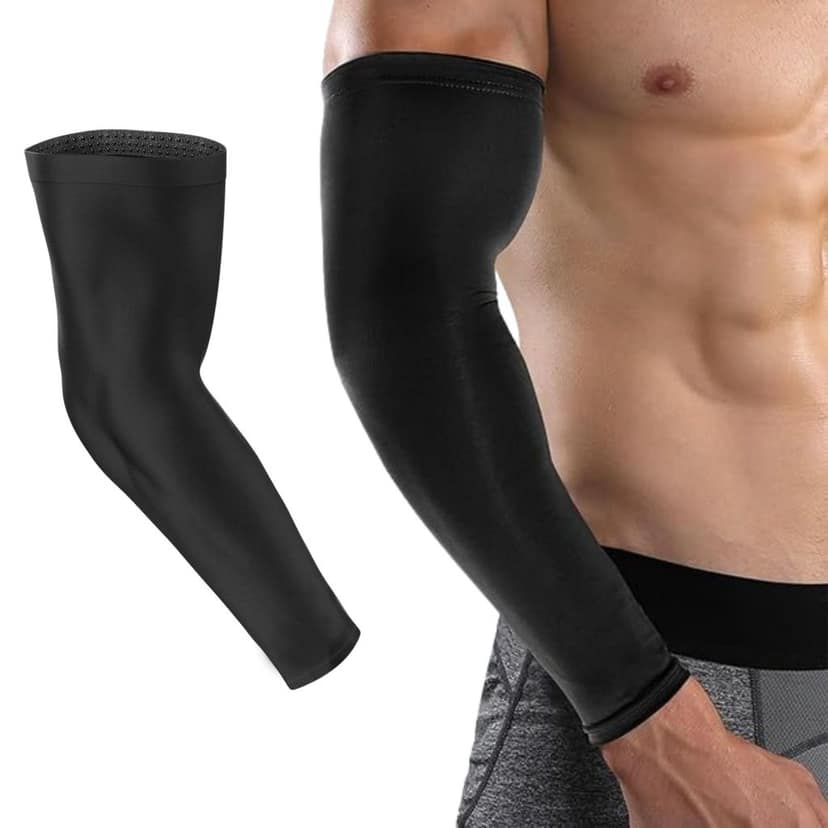 EZYFIT Imported Compression Arm Sleeves for Men & Women | UV Protection, Sweat-Wicking, Non-Slip Sports Sleeves for Gym, Running, Cycling & Outdoor Use