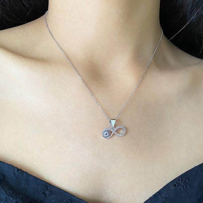 Silver Infinity Eye Necklace view 2