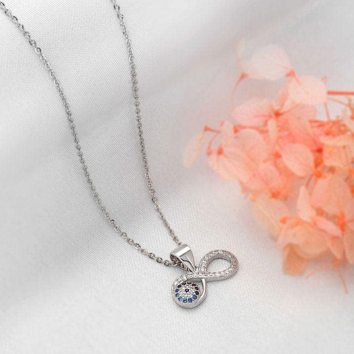 Silver Infinity Eye Necklace view 3