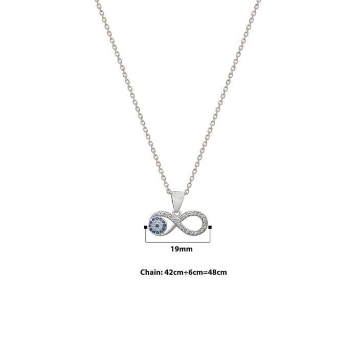 Silver Infinity Eye Necklace view 4
