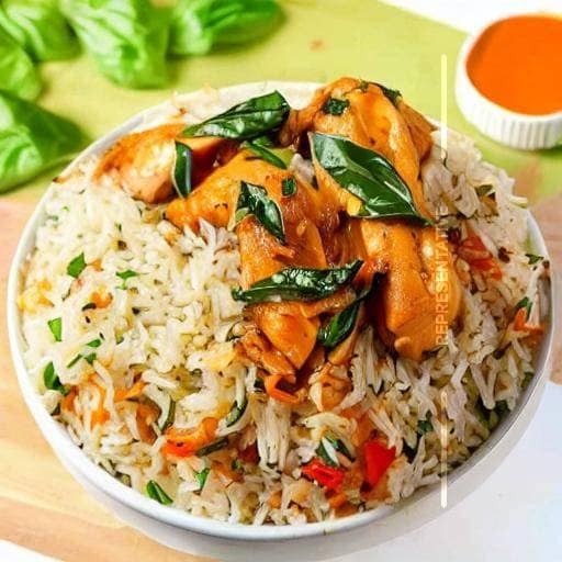 Chicken Garlic Basil Rice