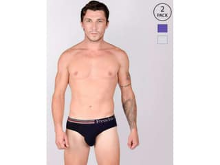 Frenchie Casuals 4000 Men Solid Cotton Briefs in Assorted Colours Pack of 2 - XL