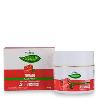 VI-JOHN Prakritik Tomato Face Pack for Men & Women | 100g | Clear & Brightening Skin | 100% Natural Bio Actives | Cruelty-free | Paraben Free | Vegan | Dermatologist Approved | All Skin Types