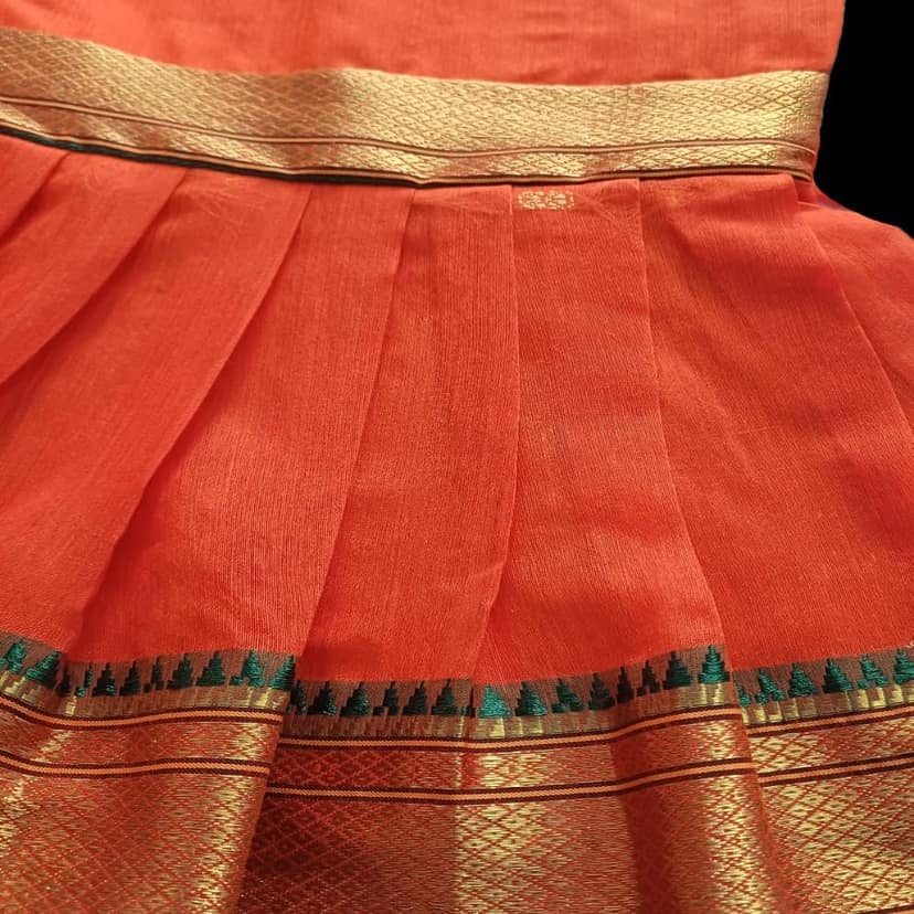 luster Cotton-Silk Frock Age (0-3Y) (Orange, 0-3 Month) view 2