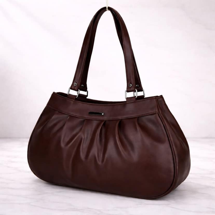 Elegant Women’s Pleated Handbag with Dual Shoulder Straps | Daily Use Stylish Purse