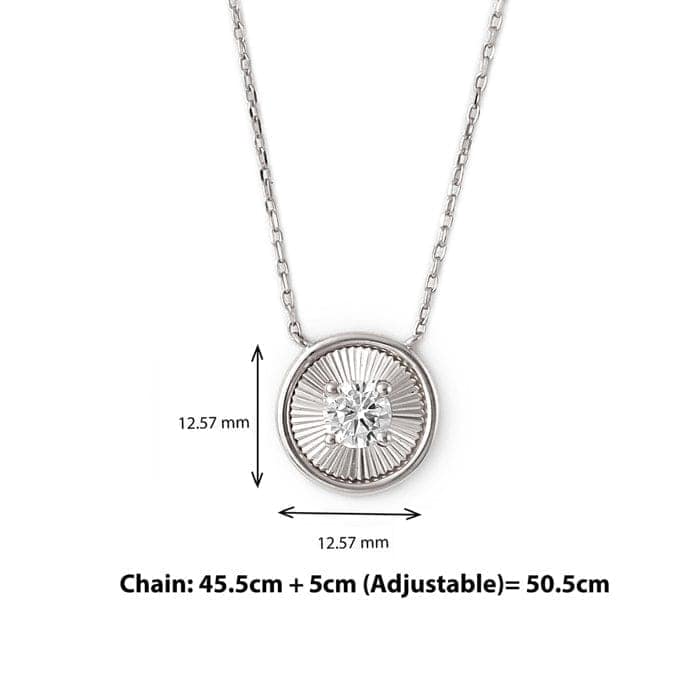Silver Stone Rim Necklace view 4