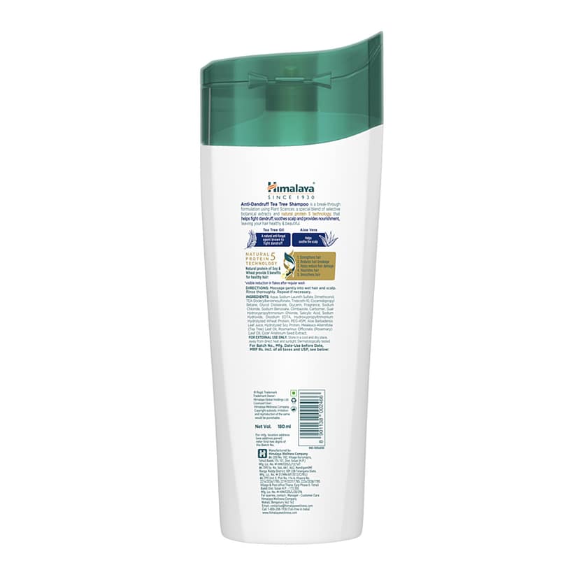 Himalaya Anti-Dandruff Shampoo - With Tea Tree Oil, Aloe Vera, For All Hair Types, 180 Ml view 2